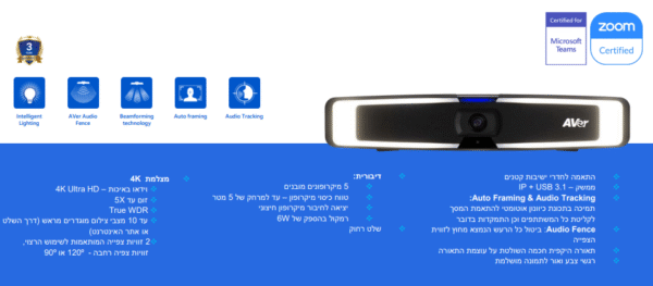 ⁦וידאו בר  AVER VB130⁩ – תמונה ⁦2⁩