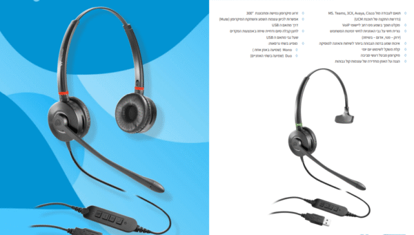 ⁦אוזניות USB אוזן אחת Vbet VT6909⁩ – תמונה ⁦2⁩