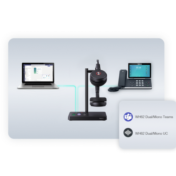 ⁦אוזניות ‏אלחוטיות שתי אוזניים Yealink WH62⁩ – תמונה ⁦4⁩